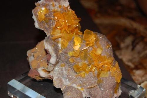 Wulfenite
Ahumada 
Chihuahua, Mexico
blades up to 17 mm on edge. 
Ex Dr. Miguel Romero Sanchez Mineral Collection (Author: Gail)