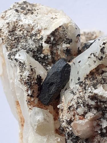 Quartz, Ferberite (?)<br />Gaolingxia tunnel (construction site), Jianyang, Nanping Prefecture, Fujian Province, China<br />5 x 3,5 cm<br /> (Author: Volkmar Stingl)
