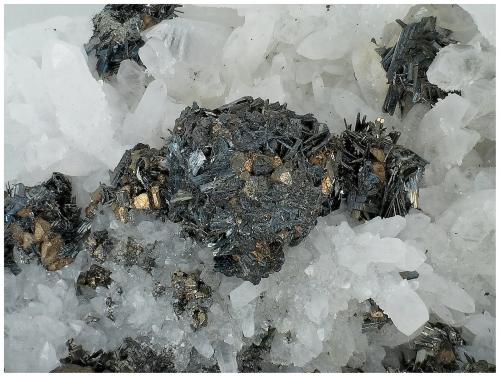 Chalcostibite, Quartz, Tetrahedrite<br />Boldut Mine, Cavnic mining area, Cavnic, Maramures, Romania<br />15 cm x 12 cm x 4 cm<br /> (Author: silvia)