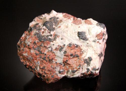 Calcite, Willemite and Franklinite<br />Franklin, Franklin Mining District, Sussex County, New Jersey, USA<br />7.0 x 6.5 cm<br /> (Author: Michael Shaw)