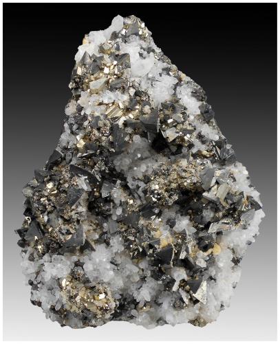 Tetrahedrite, Pyrite, Quartz, Sphalerite<br />Boldut Mine, Cavnic mining area, Cavnic, Maramures, Romania<br />15 cm x 12 cm x 5 cm<br /> (Author: silvia)