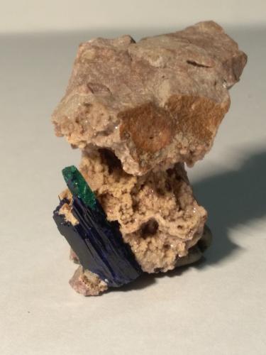 Azurite, Malachite<br />Kerrouchen, Khénifra Province, Beni Mellal-Khenifra Region, Morocco<br />40 x 40 mm<br /> (Author: Sante Celiberti)