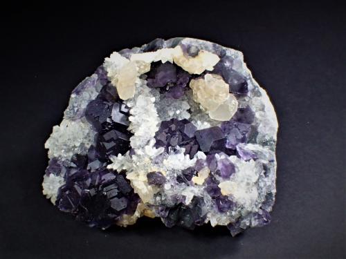 Fluorite, Quartz, Calcite<br />Quanzhou Prefecture, Fujian Province, China<br />107 mm x 104 mm x 45 mm<br /> (Author: Don Lum)