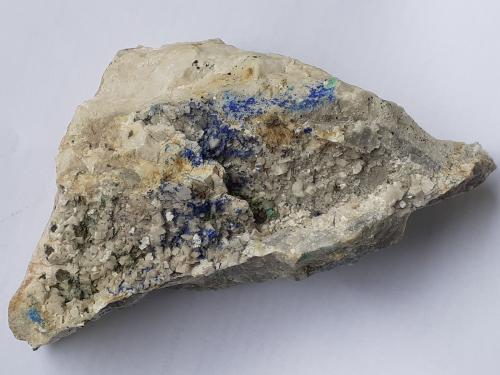 Azurite, Malachite, Quartz, Dolomite, Tetrahedrite<br />Ringenwechsel Mining District, Troi, District Schwaz, Inn Valley, North Tyrol, Tyrol/Tirol, Austria<br />13,5 x 7 cm<br /> (Author: Volkmar Stingl)