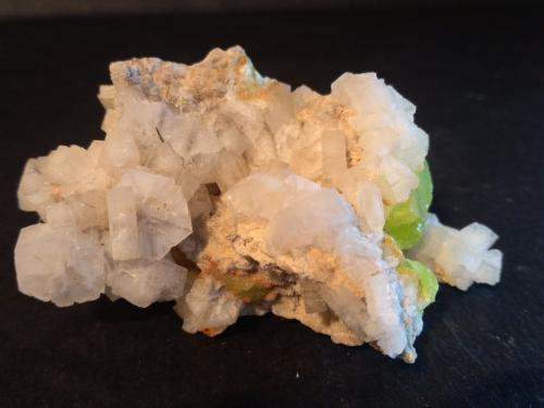 Aragonite, Sulphur<br />Giumentaro Mine (Capodarso Mine), Capodarso, Enna (Castrogiovanni), Enna Province, Sicily, Italy<br />64 x 41 mm<br /> (Author: Sante Celiberti)