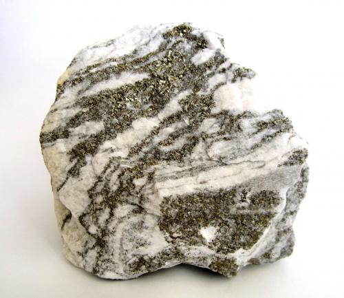 Pyrite, Dolomite<br />Lengenbach Quarry, Fäld, Binn Valley (Binntal), Wallis (Valais), Switzerland<br />Specimen size 12 cm<br /> (Author: Tobi)