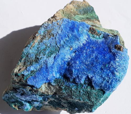 Cyanotrichite, Brochantite<br />Qinglong Mine, Dachang, Qinglong, Qianxi'nan Autonomous Prefecture, Guizhou Province, China<br />6,5 x 5 cm<br /> (Author: Volkmar Stingl)
