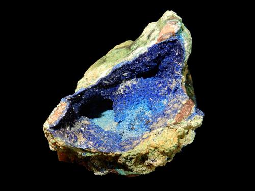 Azurite and Malachite<br />Miedzianka, Chęciny, Kielce, Świętokrzyskie Voivodeship, Poland<br />90 x 70 x 70 mm<br /> (Author: Dany Mabillard)