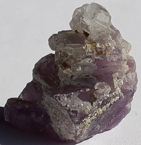 Fluorite, Barite<br />Lead mines, Obernberg am Brenner, Innsbruck-Land District, Tyrol/Tirol, Austria<br />3 x 2 cm<br /> (Author: Volkmar Stingl)