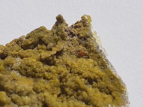 Smithsonite (variety cadmian smithsonite), Wulfenite<br />Mina Feigenstein, Monte Wannig, Nassereith, Distrito Imst, Tirol Norte, Tirol, Austria<br />2,5 x 2,5 cm<br /> (Author: Volkmar Stingl)