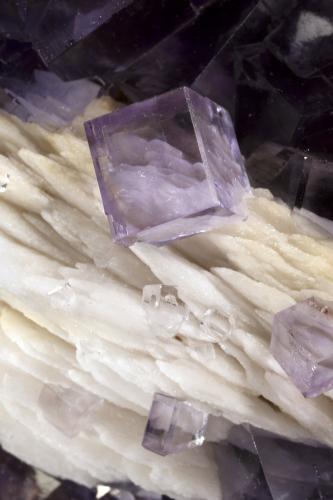 Fluorita, Barita<br />La Cabaña, Valdelmar, zona minera de Berbes, Berbes, Ribadesella, Comarca Oriente, Principado de Asturias (Asturias), España<br />cristal de 1cm<br /> (Autor: Raul Vancouver)
