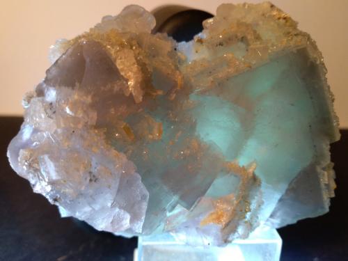 Fluorite, Baryte<br />Jaimina Mine, Obdulia vein, Caravia mining area, Trechorio, Carrales, Caravia, Comarca Oriente, Principality of Asturias (Asturias), Spain<br />91 x 60 mm<br /> (Author: Sante Celiberti)