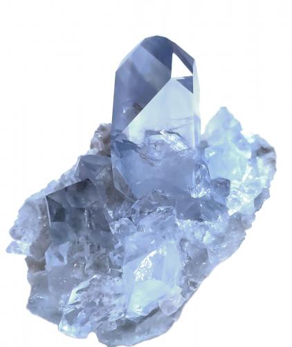 Celestina<br />Sakoany deposit, Katsepy Commune, Mitsinjo District, Boeny Region, Mahajanga (Majunga) Province, Madagascar<br />67 mm x 49 mm. Cristal principal: 32 mm. Masa: 168 g<br /> (Autor: Carles Millan)