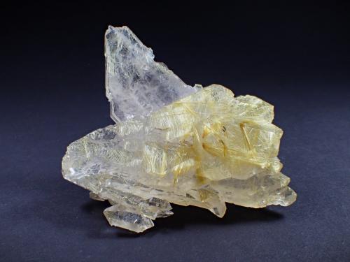Rutile, Quartz (variety skeletal quartz)<br />Novo Horizonte, Bahia, Northeast Region, Brazil<br />100 mm x 87 mm<br /> (Author: Don Lum)