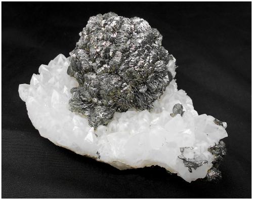 Marcasite, Quartz<br />Bou Nahas Mine, Oumjrane mining area, Alnif Commune, Tinghir Province, Drâa-Tafilalet Region, Morocco<br />140 mm x 90 mm x 80 mm<br /> (Author: silvia)