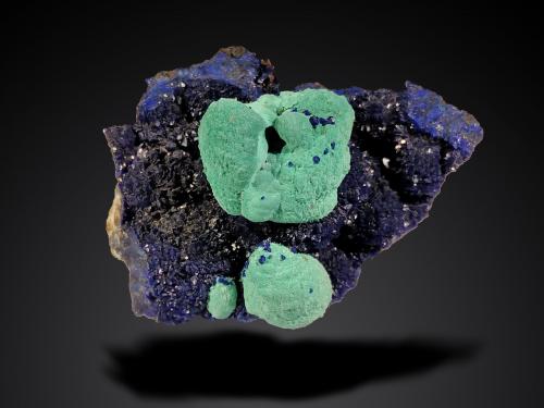 Malachite and Azurite<br />Touissit, Touissit District, Jerada Province, Oriental Region, Morocco<br />46 mm x 35 mm x 25 mm<br /> (Author: Firmo Espinar)