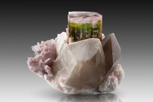 Elbaite<br />Provincia Badakhshan, Afganistán<br />14 x 14 x 12 cm / main crystal: 11.5 cm<br /> (Author: MIM Museum)