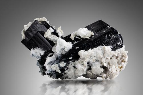 Tantalite-(Mn) on Schorl with Albite and Muscovite<br />Shengus (Shingus), Roundu District, Gilgit-Baltistan (Northern Areas), Pakistan<br />15 x 9 x 17 cm / main crystal: 5.6 cm<br /> (Author: MIM Museum)