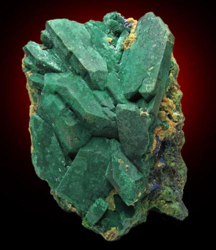 Malachite psm. after Azurite, Tsumeb, Namibia. (Author: Montanpark)