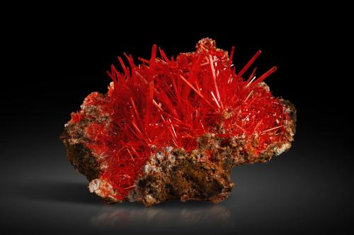 Crocoite<br />Mina Adelaide, Campo minero Dundas, Distrito Zeehan, Consejo Costa Oeste, Tasmania, Australia<br />16 x 13 x 10 cm / main crystal: 4.5 cm<br /> (Author: MIM Museum)