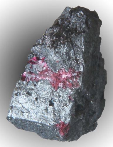 Eritrina<br />Minas Bou Azzer, distrito minero Bou Azzer, Provincia Ouarzazate, Región Drâa-Tafilalet, Marruecos<br />2 x 1 cms<br /> (Autor: José Luis Zamora)