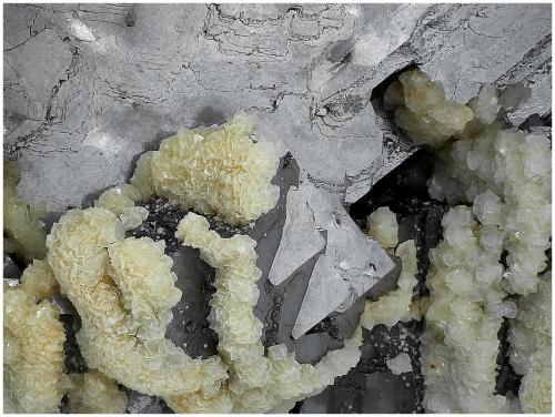 Galena, Calcite<br />Krushev dol Mine, Madan mining area, Rhodope Mountains, Smolyan Oblast, Bulgaria<br />140 mm x 110 mm x 100 mm<br /> (Author: silvia)