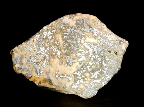 Silver<br />Mina Alhambra (Mina Blue Bell), Distrito Black Hawk, Montes Big Burro, Condado Grant, New Mexico, USA<br />4.2 x 3.8 x 0.8 cm<br /> (Author: Michael Shaw)