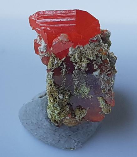 Wulfenite<br />Chah Kharboze Mine, Chah Kharboze, Anarak District, Nain, Isfahan Province, Iran<br />1,3 x 0,8 cm<br /> (Author: Volkmar Stingl)