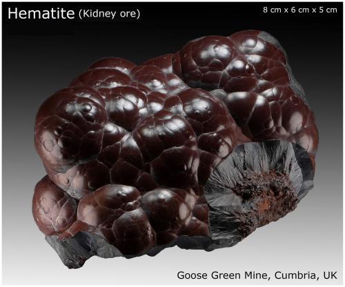 Hematite<br />Goose Green Mine, Frizington, Arlecdon & Frizington, Copeland, West Cumberland Iron Field, former Cumberland, Cumbria, England / United Kingdom<br />8 cm x 6 cm x 5 cm<br /> (Author: silvia)