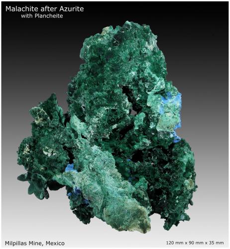 Malachite, Plancheite<br />Milpillas Mine, Cuitaca, Municipio Santa Cruz, Sonora, Mexico<br />120 mm x 90 mm x 45 mm<br /> (Author: silvia)