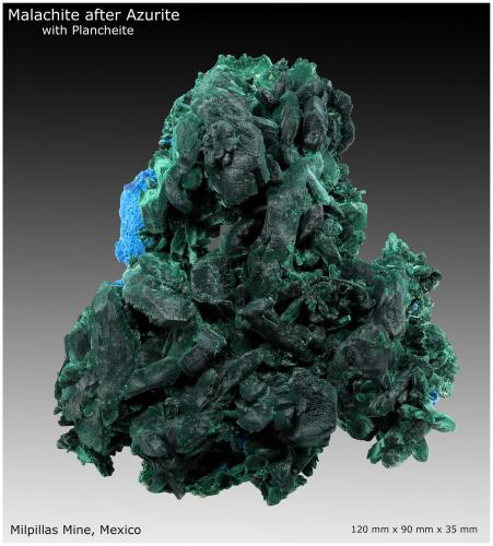 Malachite, Plancheite<br />Milpillas Mine, Cuitaca, Municipio Santa Cruz, Sonora, Mexico<br />120 mm x 90 mm x 45 mm<br /> (Author: silvia)