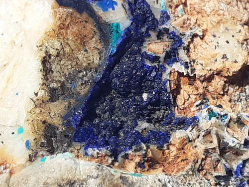 Azurite, Malachite, Dolomite ps. Siderite<br />Ringenwechsel Mining District, Troi, District Schwaz, Inn Valley, North Tyrol, Tyrol/Tirol, Austria<br />8,5 x 6 cm<br /> (Author: Volkmar Stingl)