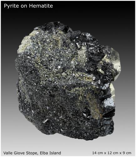 Pyrite on Hematite<br />Rio Mine (Rio Marina Mine), Valle Giove stope, Rio Marina, Elba Island, Livorno Province, Tuscany, Italy<br />14 cm x 12 cm x 9 cm<br /> (Author: silvia)