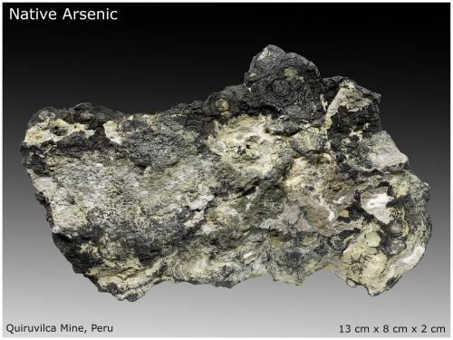 Arsenic<br />Quiruvilca Mine (La Libertad Mine), Quiruvilca District, Santiago de Chuco Province, La Libertad Department, Peru<br />13 cm x 8 cm x 2 cm<br /> (Author: silvia)