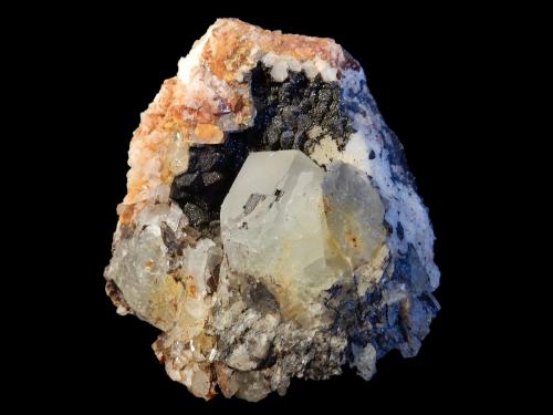 Fluorite, Goethite and Quartz<br />Mina Clara, Valle Rankach, Oberwolfach, Wolfach, Selva Negra, Baden-Württemberg, Alemania<br />100 mm x 90 mm x 50 mm<br /> (Author: Dany Mabillard)