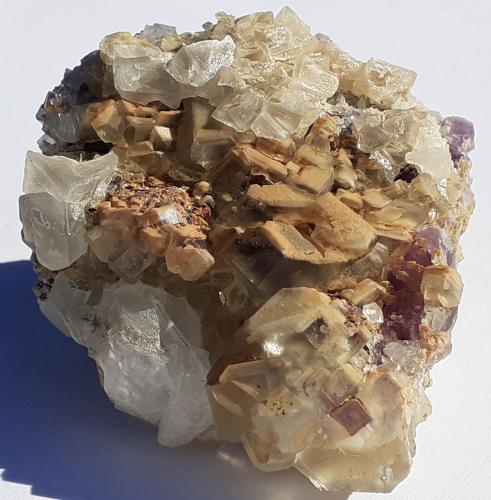 Fluorite, Calcite<br />Lead mines, Obernberg am Brenner, Innsbruck-Land District, Tyrol/Tirol, Austria<br />6 x 5,5 cm<br /> (Author: Volkmar Stingl)