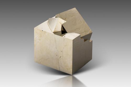 Pyrite<br />Mina Ampliación a Victoria, Sierra de Alcarama, Navajún, Comarca Cervera, La Rioja, España<br />4.5 x 4 x 5.5 cm<br /> (Author: MIM Museum)