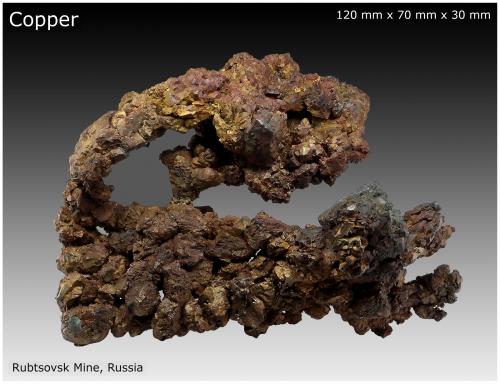 Copper<br />Rubtsovskoe Mine, Rubtsovsky District, Altai Krai, Russia<br />120 mm x 70 mm x 30 mm<br /> (Author: silvia)