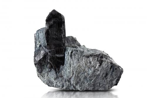Baddeleyite<br />Palabora Mine, Loolekop, Phalaborwa, Limpopo Province, South Africa<br />15 x 9.5 x 13.5 cm / main crystal: 10.5 cm.<br /> (Author: MIM Museum)