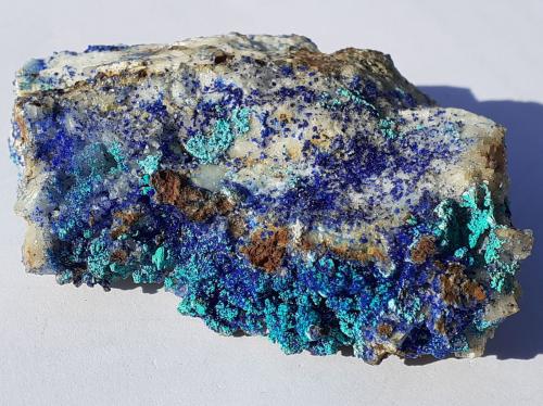 Azurite, Malachite, Dolomite<br />Lilien adit, Kleinkogel, St Gertraudi, Brixlegg, Kufstein District, Inn Valley, North Tyrol, Tyrol/Tirol, Austria<br />7 x 5 cm<br /> (Author: Volkmar Stingl)
