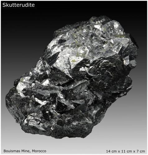 Skutterudite<br />Bouismas Mine, Agdz, Bou Azzer mining district, Zagora Province, Drâa-Tafilalet Region, Morocco<br />140 mm x 110 mm x 70 mm<br /> (Author: silvia)