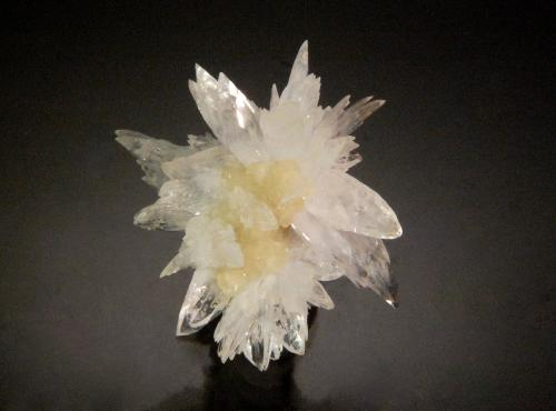 Colemanite on Calcite<br />Boron, Kramer District (Kramer Borate District), Kern County, California, USA<br />2.8 x 2.5 cm<br /> (Author: Michael Shaw)