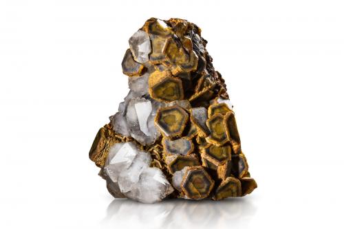 Siderite with Quartz<br />Wheal Maudlin, Lostwithiel, St Austell District, Cornwall, England / United Kingdom<br />7 x 3 x 7.5 cm / main crystal: 1.6 cm<br /> (Author: MIM Museum)