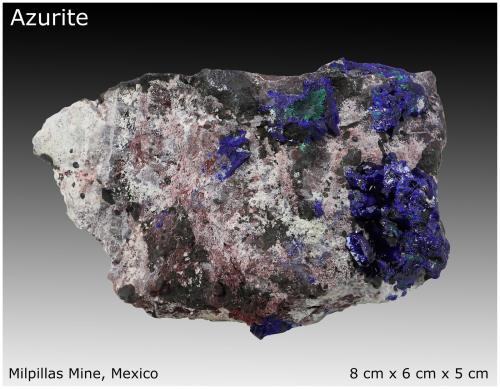 Azurite<br />Milpillas Mine, Cuitaca, Municipio Santa Cruz, Sonora, Mexico<br />8 cm x 6 cm x 5 cm<br /> (Author: silvia)