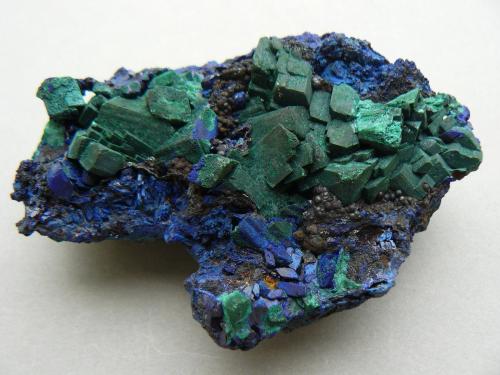 Azurite and Malachite<br />Mine Bleu, Chessy-les-Mines, Les Bois d'Oingt, Villefranche-sur-Saône, Rhône, Auvergne-Rhône-Alpes, France<br />10 x 6 cm<br /> (Author: Benj)