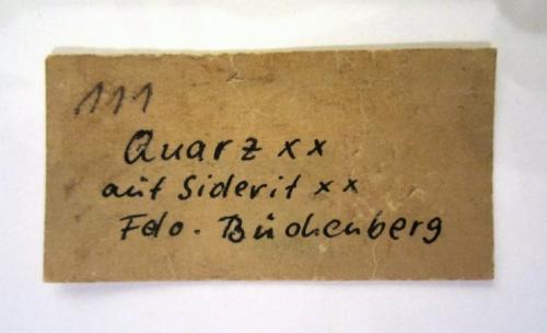 The label of the specimen, collector and date unknown (Author: Tobi)