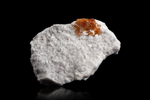 Hydroxylbastnäsite-(Ce)<br />Trimouns Mine, Luzenac, Haute-Ariège, Foix, Ariège Department, Occitanie, France<br />7 x 5.5 x 2 cm / main crystal: 2.0 cm<br /> (Author: MIM Museum)