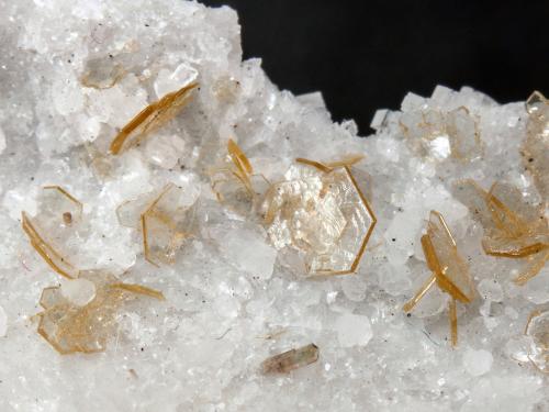 Hidroxilbastnäsita-(Ce) [Hydroxylbastnäsite-(Ce)] en Dolomita [Dolomite]<br />Mina Trimouns, Luzenac, Haute-Ariège, Foix, Departamento Ariège, Occitanie, Francia<br />Campo de visión 2 cm.<br /> (Autor: Antonio P. López)
