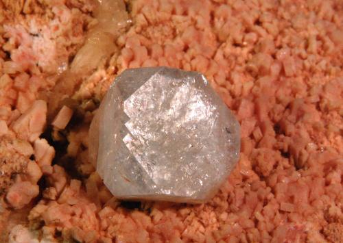 Fluorapophyllite-(K) on Heulandite-Ca<br />Pada Quarry, Mumbai District, Maharashtra, India<br />9.6 x 6.2 x 4.6 cm<br /> (Author: Michael Shaw)