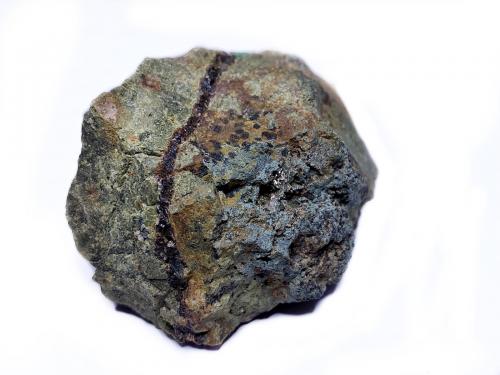 Calcopirita, Calcosina, Epidota, Clorita<br />Vallromanes, Comarca Vallès Oriental, Barcelona, Catalonia / Catalunya, Spain<br />5x5 cm<br /> (Autor: Emilio Téllez)